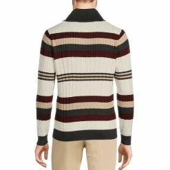 Cheapest ⭐ Murano Intergalactic Collection Stripe Shawl Collar Cable Knit Sweater Ecru 🔔 -Murano Shop unnamed file 1013