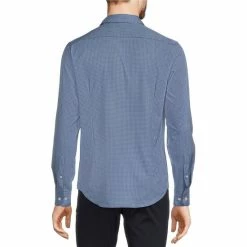 Alternative view of Discount 🧨 Murano Slim-Fit Dot Print Performance Stretch Long-Sleeve Woven 👚 Shirt Blue/red 😉
