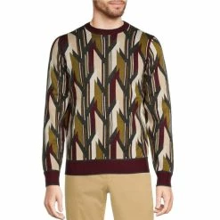 Best deal ⭐ Murano Geo Jacquard Crew Neck Sweater Black 🔥