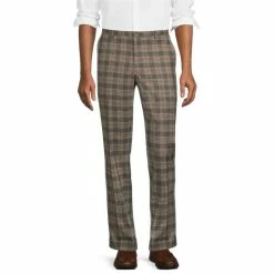 Deals 💯 Murano Electric Jungle Collection Alex Slim-Fit Plaid Suit Separates Flat Front 👗 Dress Pants Grey 🌟