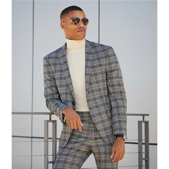 Deals π― Murano Electric Jungle Collection Alex Slim-Fit Plaid Suit Separates Flat Front π Dress Pants Grey π 4 Deals π― Murano Electric Jungle Collection Alex Slim-Fit Plaid Suit Separates Flat Front π Dress Pants Grey π - Image 4