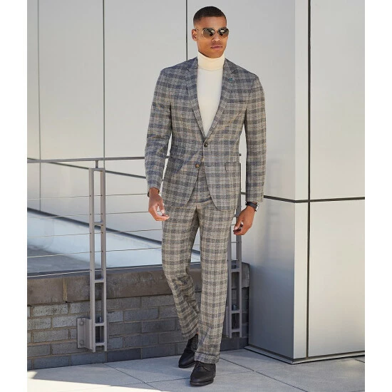 Deals π― Murano Electric Jungle Collection Alex Slim-Fit Plaid Suit Separates Flat Front π Dress Pants Grey π 5 Deals π― Murano Electric Jungle Collection Alex Slim-Fit Plaid Suit Separates Flat Front π Dress Pants Grey π - Image 5