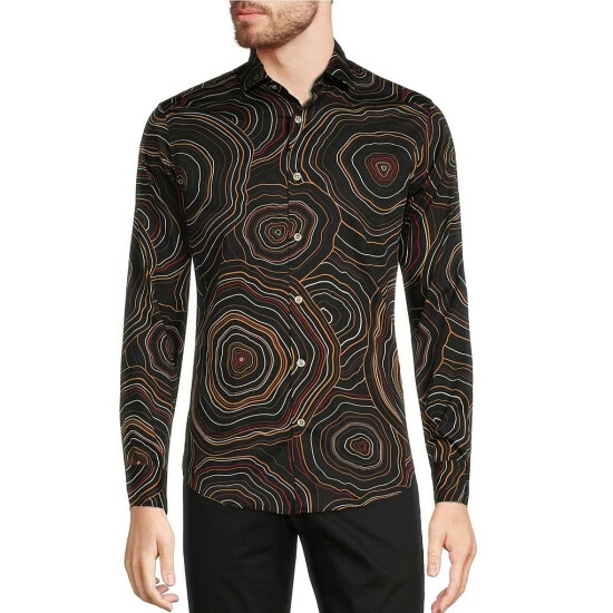 Cheapest โค๏ธ Murano Intergalactic Collection Slim-Fit Geode Print Long-Sleeve Woven ๐ Shirt Black ๐ 1 Cheapest โค๏ธ Murano Intergalactic Collection Slim-Fit Geode Print Long-Sleeve Woven ๐ Shirt Black ๐