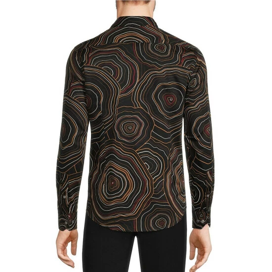Cheapest โค๏ธ Murano Intergalactic Collection Slim-Fit Geode Print Long-Sleeve Woven ๐ Shirt Black ๐ 2 Cheapest โค๏ธ Murano Intergalactic Collection Slim-Fit Geode Print Long-Sleeve Woven ๐ Shirt Black ๐ - Image 2