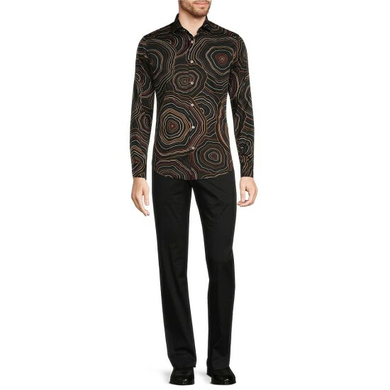 Cheapest โค๏ธ Murano Intergalactic Collection Slim-Fit Geode Print Long-Sleeve Woven ๐ Shirt Black ๐ 3 Cheapest โค๏ธ Murano Intergalactic Collection Slim-Fit Geode Print Long-Sleeve Woven ๐ Shirt Black ๐ - Image 3