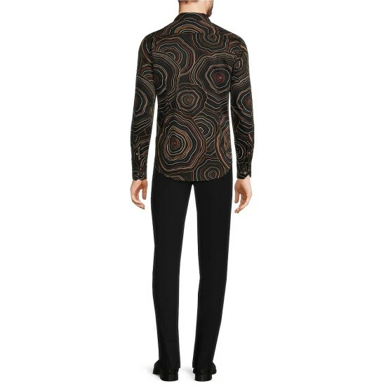 Cheapest โค๏ธ Murano Intergalactic Collection Slim-Fit Geode Print Long-Sleeve Woven ๐ Shirt Black ๐ 4 Cheapest โค๏ธ Murano Intergalactic Collection Slim-Fit Geode Print Long-Sleeve Woven ๐ Shirt Black ๐ - Image 4