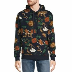 Wholesale 😉 Murano Liquid Luxury Neoprene Placed Print French Terry Hoodie Dark Navy ⭐