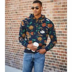 Wholesale 😉 Murano Liquid Luxury Neoprene Placed Print French Terry Hoodie Dark Navy ⭐ -Murano Shop unnamed file 1056