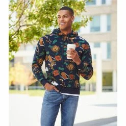 Wholesale 😉 Murano Liquid Luxury Neoprene Placed Print French Terry Hoodie Dark Navy ⭐ -Murano Shop unnamed file 1058