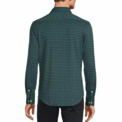 Promo 🎁 Murano Slim-Fit Star Print Performance Stretch Long-Sleeve Woven 👚 Shirt Midnight Blue ❤️ -Murano Shop unnamed file 1073