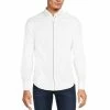 Discount 🌟 Murano Electric Jungle Collection Slim-Fit Center Stripe Long-Sleeve Woven 👕 Shirt Whiteness 🛒