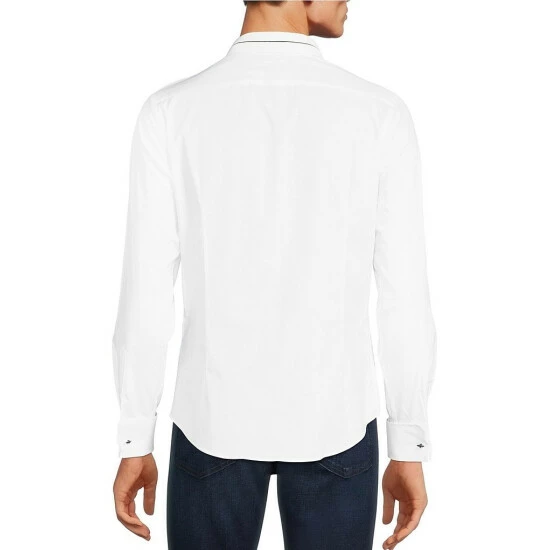Discount π Murano Electric Jungle Collection Slim-Fit Center Stripe Long-Sleeve Woven π Shirt Whiteness π 2 Discount π Murano Electric Jungle Collection Slim-Fit Center Stripe Long-Sleeve Woven π Shirt Whiteness π - Image 2