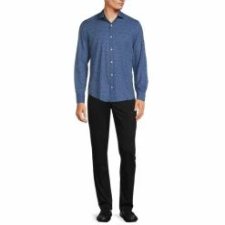 Cheap 💯 Murano Slim-Fit Floral Print Performance Stretch Long-Sleeve Woven 👕 Shirt Blue 😉 -Murano Shop unnamed file 1144