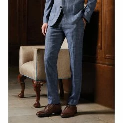 Coupon 😀 Murano Archive Collection Alex Slim-Fit Houndstooth Flat Front Pants Navy 🤩 -Murano Shop unnamed file 1155