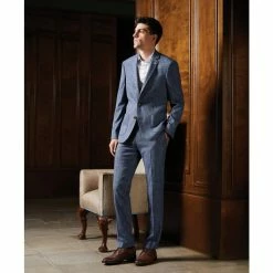 Coupon 😀 Murano Archive Collection Alex Slim-Fit Houndstooth Flat Front Pants Navy 🤩 -Murano Shop unnamed file 1156