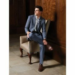 Coupon 😀 Murano Archive Collection Alex Slim-Fit Houndstooth Flat Front Pants Navy 🤩 -Murano Shop unnamed file 1157