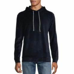 Best Sale 😍 Murano Long-Sleeve Velour Lounge Hoodie Dark Navy ✨