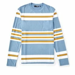 Best Sale 😉 Murano Archive Collection Liquid Luxury Slim-Fit Long-Sleeve Stripe Tee Dark Navy ✔️