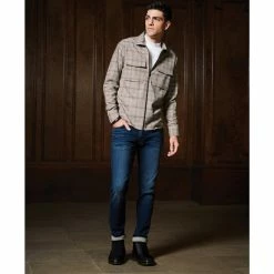 Best Pirce 😀 Murano Archive Collection Slim-Fit Lightweight Two Pocket Long-Sleeve 👚 Shirt Jacket Brown 👍 -Murano Shop unnamed file 1166