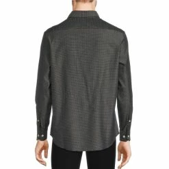 Alternative view of Buy ⌛ Murano Black Diamond Pattern Long-Sleeve Woven 👕 Shirt ✨