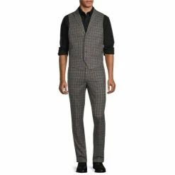 Promo 🔔 Murano Suit Separates Plaid Shawl Vest Burgundy ⭐ -Murano Shop unnamed file 1175