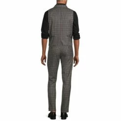 Promo 🔔 Murano Suit Separates Plaid Shawl Vest Burgundy ⭐ -Murano Shop unnamed file 1176