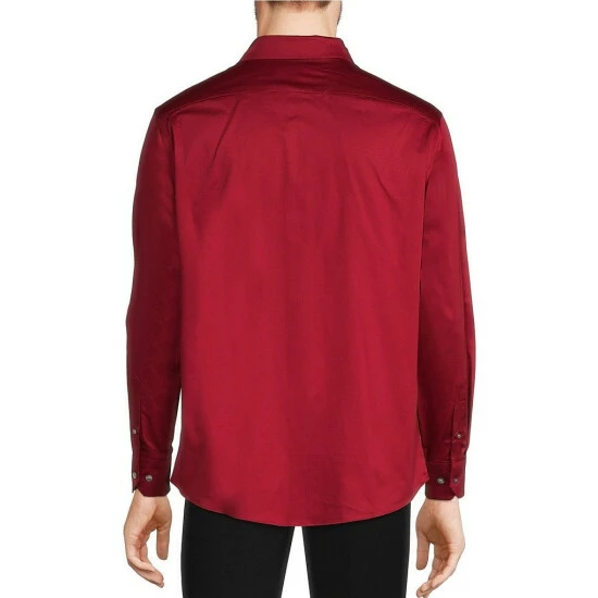 Discount ๐ Murano Classic-Fit Solid Sateen Long-Sleeve Woven ๐ Shirt Cherry ๐ 2 Discount ๐ Murano Classic-Fit Solid Sateen Long-Sleeve Woven ๐ Shirt Cherry ๐ - Image 2