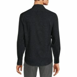 Alternative view of Cheap 💯 Murano Slim-Fit Paisley Print Performance Stretch Long-Sleeve Woven 👕 Shirt Black 👏