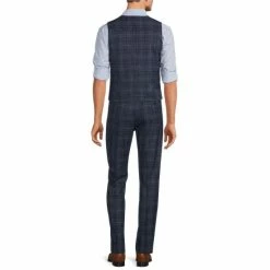 Discount 💯 Murano 5-Button Plaid Vest Navy 🤩 -Murano Shop unnamed file 1198