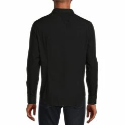 Alternative view of Brand new 🔥 Murano Electric Jungle Collection Slim-Fit Solid Long-Sleeve Embossed Woven 👚 Shirt Black 😍
