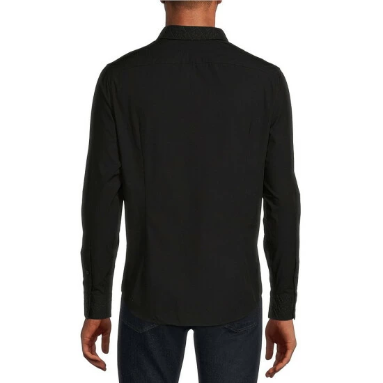 Brand new ๐ฅ Murano Electric Jungle Collection Slim-Fit Solid Long-Sleeve Embossed Woven ๐ Shirt Black ๐ 2 Brand new ๐ฅ Murano Electric Jungle Collection Slim-Fit Solid Long-Sleeve Embossed Woven ๐ Shirt Black ๐ - Image 2