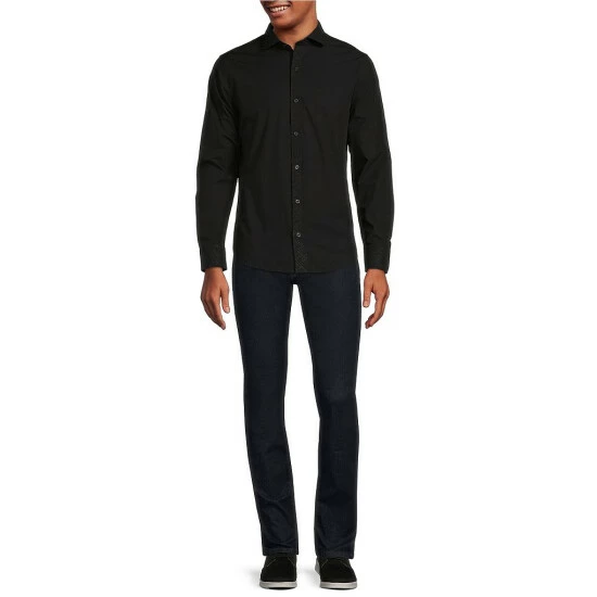 Brand new ๐ฅ Murano Electric Jungle Collection Slim-Fit Solid Long-Sleeve Embossed Woven ๐ Shirt Black ๐ 3 Brand new ๐ฅ Murano Electric Jungle Collection Slim-Fit Solid Long-Sleeve Embossed Woven ๐ Shirt Black ๐ - Image 3