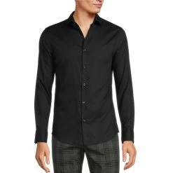 Alternative view of Budget 👍 Murano Collezione Slim-Fit Solid Long-Sleeve Woven 👚 Shirt White 😀