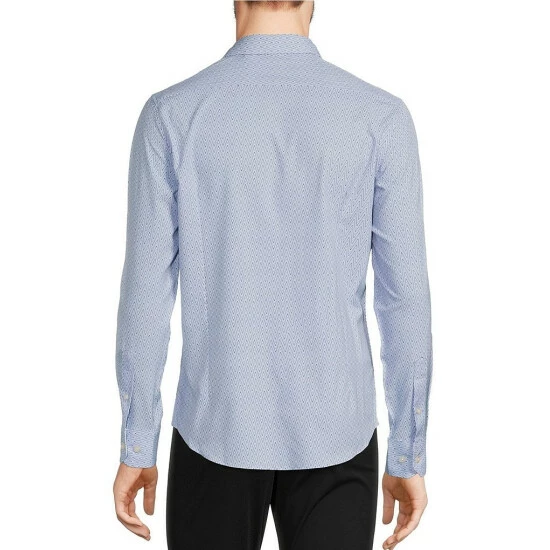 Brand new ๐ Murano Big & Tall Slim-Fit Zigzag Print Performance Stretch Long-Sleeve Woven ๐ Shirt Blue ๐ 2 Brand new ๐ Murano Big & Tall Slim-Fit Zigzag Print Performance Stretch Long-Sleeve Woven ๐ Shirt Blue ๐ - Image 2