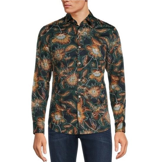 Budget β¨ Murano Electric Jungle Collection Slim-Fit Neon Floral Print Long-Sleeve Woven π Shirt Dark Navy π₯° 1 Budget β¨ Murano Electric Jungle Collection Slim-Fit Neon Floral Print Long-Sleeve Woven π Shirt Dark Navy π₯°