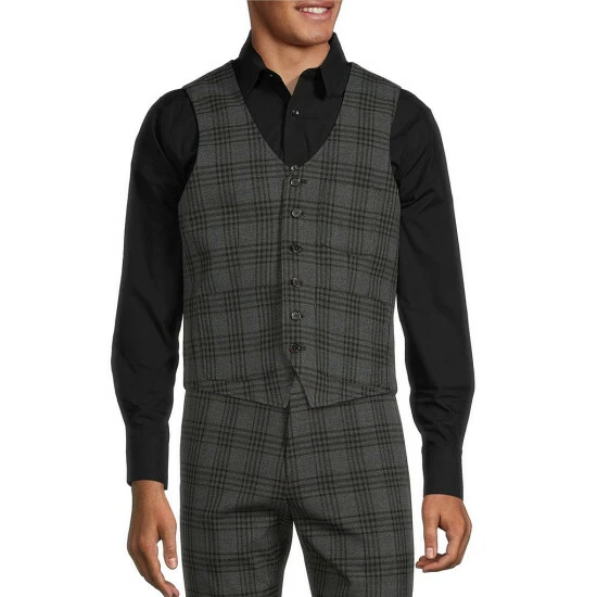 Best Pirce π― Murano Plaid Patch Pocket Suit Separates Vest Green π 1 Best Pirce π― Murano Plaid Patch Pocket Suit Separates Vest Green π