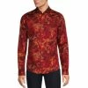 Discount ✨ Murano Intergalactic Collection Slim-Fit Lava Print Long-Sleeve Woven 👕 Shirt Red ✔️