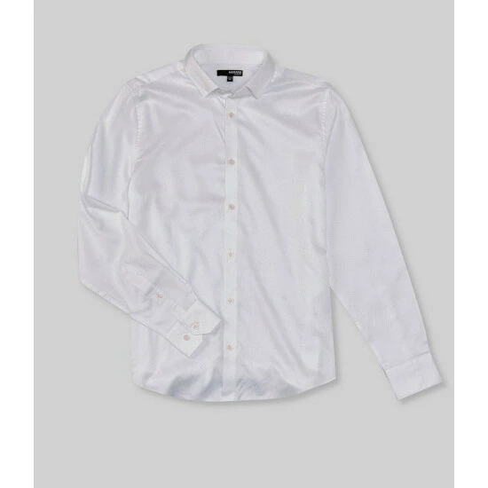 Flash Sale ✔️ Murano Archive Collection Slim-Fit Tossed Grid Jacquard Long-Sleeve Woven 👕 Shirt White 🛒 1 Flash Sale ✔️ Murano Archive Collection Slim-Fit Tossed Grid Jacquard Long-Sleeve Woven 👕 Shirt White 🛒