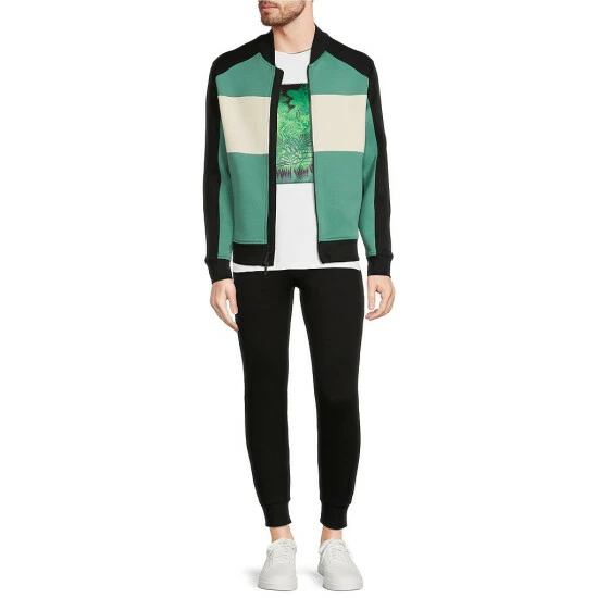 Best Sale ๐ Murano Liquid Luxury Slim-Fit Color Block Full-Zip Jacket Black/green ๐ 4 Best Sale ๐ Murano Liquid Luxury Slim-Fit Color Block Full-Zip Jacket Black/green ๐ - Image 4