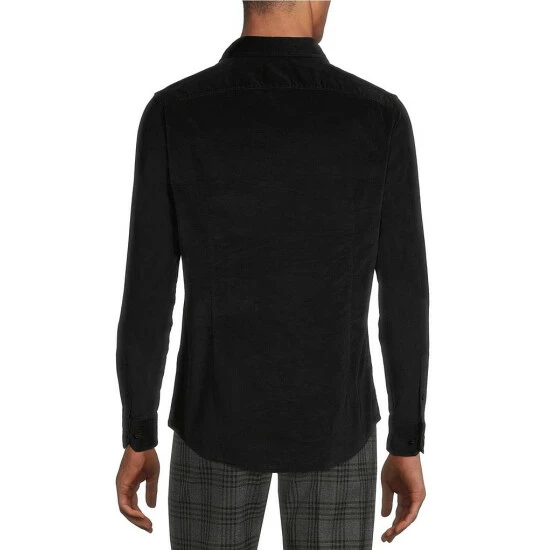 Budget ✔️ Murano Intergalactic Collection Slim-Fit Solid Long-Sleeve Corduroy 👚 Shirt Black 😉 2 Budget ✔️ Murano Intergalactic Collection Slim-Fit Solid Long-Sleeve Corduroy 👚 Shirt Black 😉 - Image 2