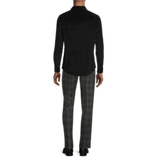 Budget ✔️ Murano Intergalactic Collection Slim-Fit Solid Long-Sleeve Corduroy 👚 Shirt Black 😉 4 Budget ✔️ Murano Intergalactic Collection Slim-Fit Solid Long-Sleeve Corduroy 👚 Shirt Black 😉 - Image 4