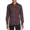 Promo 👏 Murano Archive Collection Slim-Fit Tossed Grid Print Long-Sleeve Woven 👕 Shirt Dark Navy 👏