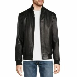 Budget ✨ Murano Textured Leather Bomber Jacket Black 🎉 -Murano Shop unnamed file 1304