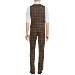 Discount 😉 Murano Plaid 5-Button Welt Suit Separates Vest Brown ✨ -Murano Shop unnamed file 1316