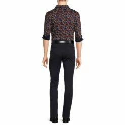 Flash Sale 🤩 Murano Archive Collection Liquid Luxury Slim-Fit Puzzle Cube Printed Long-Sleeve 🧥 Coatfront 👕 Shirt Dark Navy ❤️ -Murano Shop unnamed file 1344