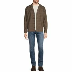 Buy 😀 Murano Intergalactic Collection Slim-Fit Plaid 👕 Shirt Jacket Brown ⭐ -Murano Shop unnamed file 1356