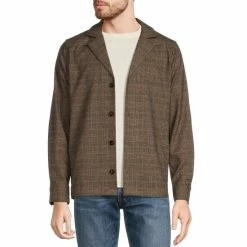 Buy 😀 Murano Intergalactic Collection Slim-Fit Plaid 👕 Shirt Jacket Brown ⭐ -Murano Shop unnamed file 1358