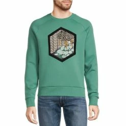Best reviews of 🥰 Murano Liquid Luxury Placed Print Long-Sleeve Sweatshirt Light Sage 💯