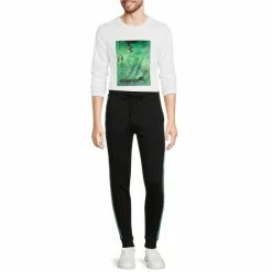 Outlet 🥰 Murano Liquid Luxury Solid Stripe Accent Jogger Pants Black 🎉 -Murano Shop unnamed file 1377