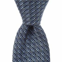 Promo ❤️ Murano Tonal Solid Texture Narrow 2 3/4#double; Silk Tie Blue 🎁